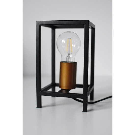 Lampa Stołowa Industrialna z Ozdobną Żarówką, Skandynawski Styl